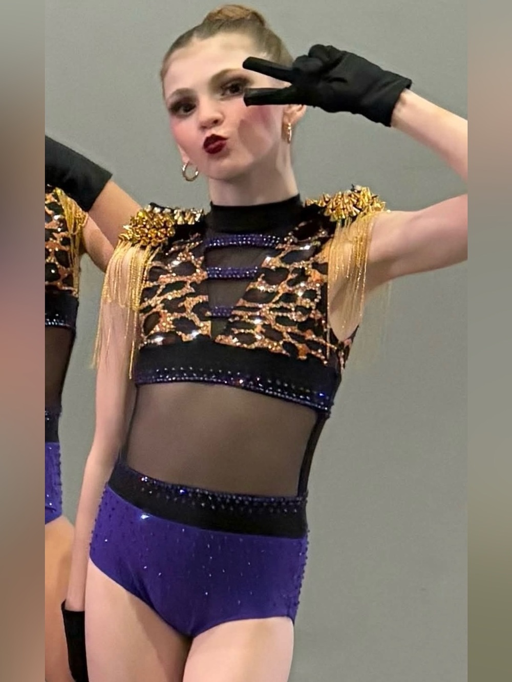 Purple and cheetah print fully stoned costume